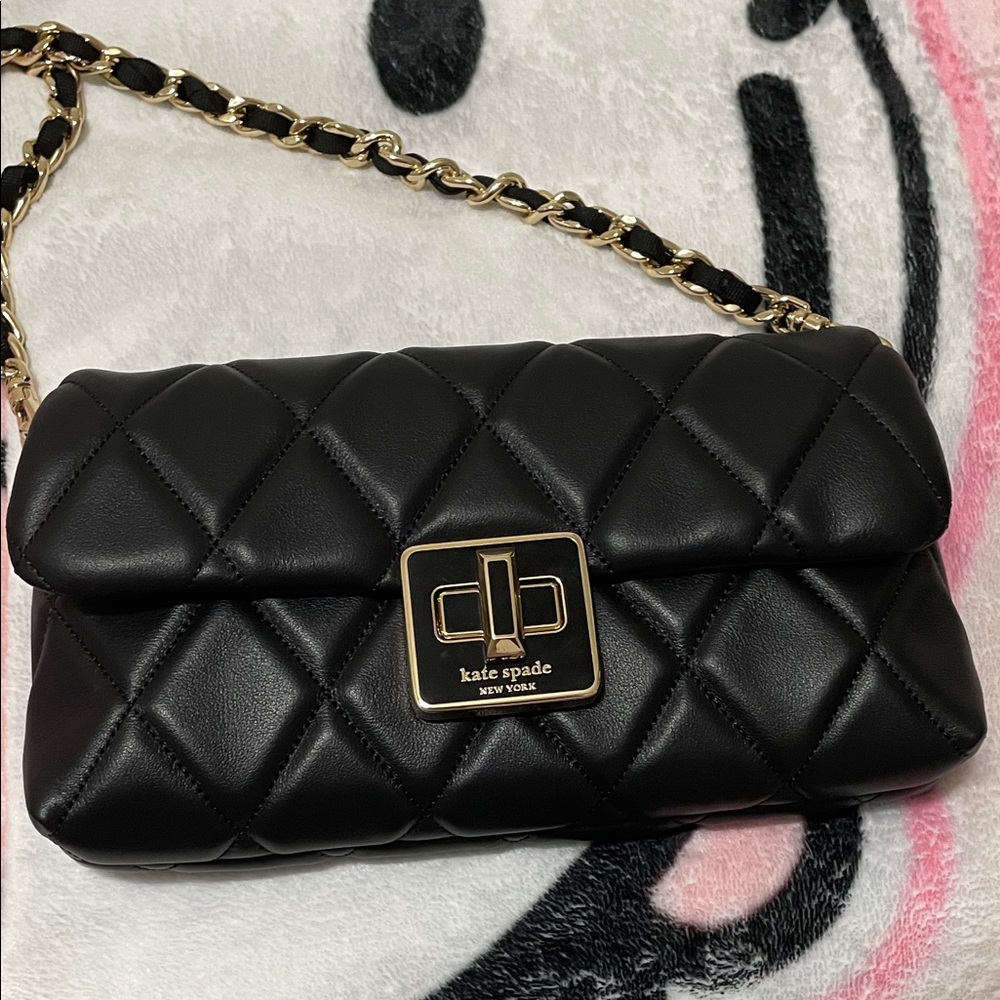 Kate Spade Mini Carey  Black Quilted crossbody